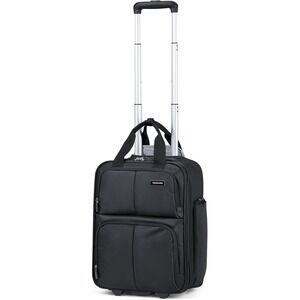 Hanke 16 Inch Under Seat Rolling Carry On Bag Airline Approved Black